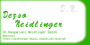 dezso neidlinger business card